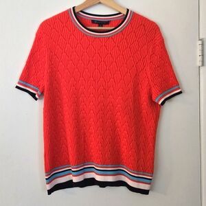 Brooks Brothers 100% Cotton Orange Short Sleeve Sweater Size XL